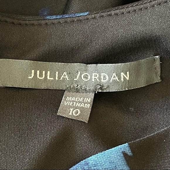 Julia Jordan V-Neck Cap Sleeve A-Line Fit & Flare Floral Print Scuba Dress 10 - Picture 11 of 12